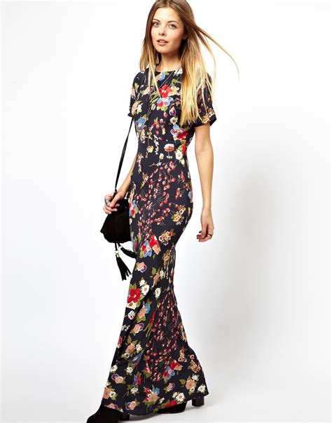 asos black dress with flowers|More.